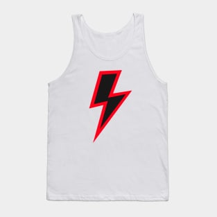 Black Lightning Bolt with Red Outline Tank Top